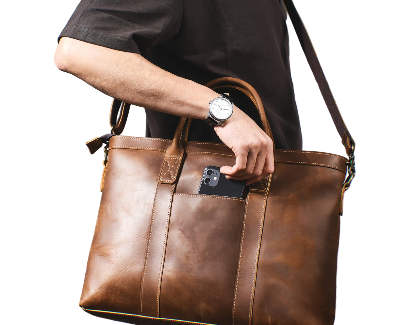 Franko Double Handle Leather Tote