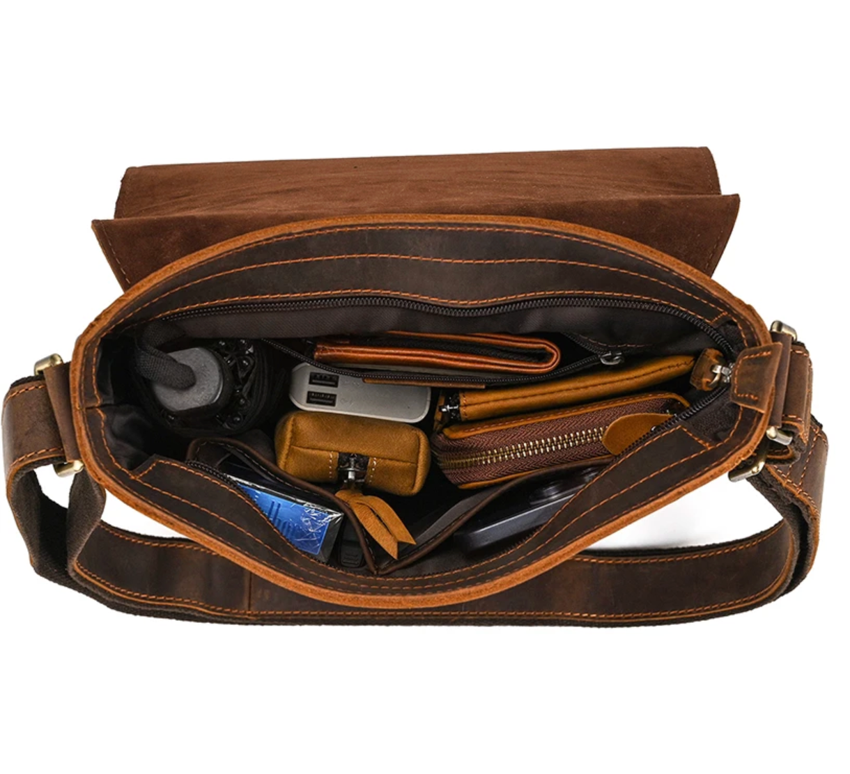 Von Slim Leather Messenger