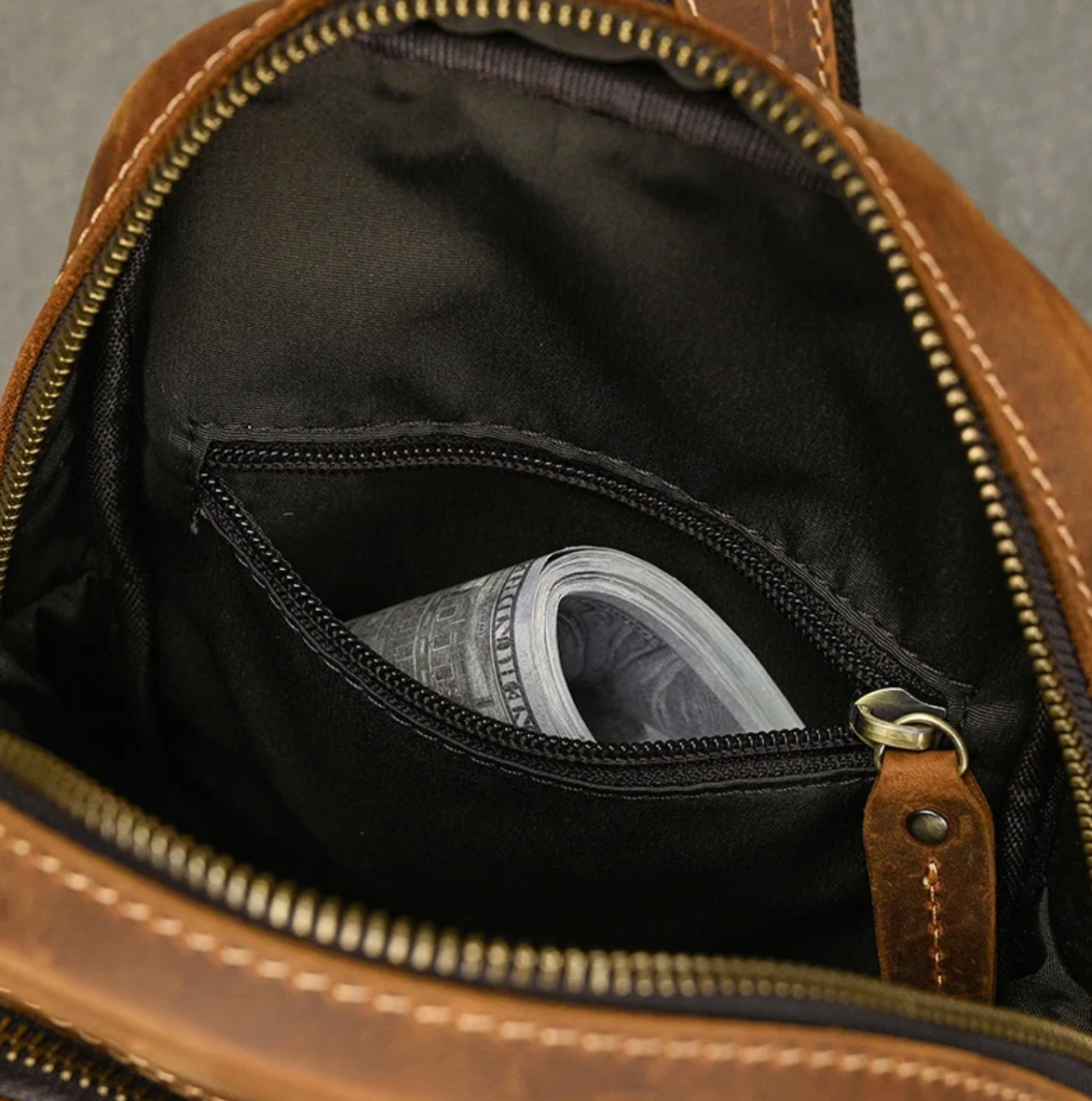 Donald | Leather Crossbody Sling Bag for Men