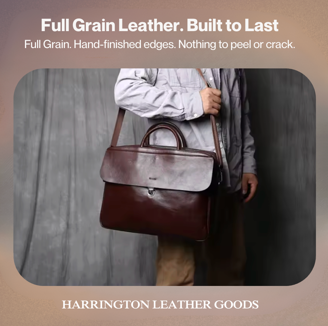 Reggie | Genuine Leather Men's Bag Natural Cowhide Vintage Handbag