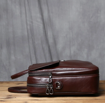Reggie | Genuine Leather Men's Bag Natural Cowhide Vintage Handbag