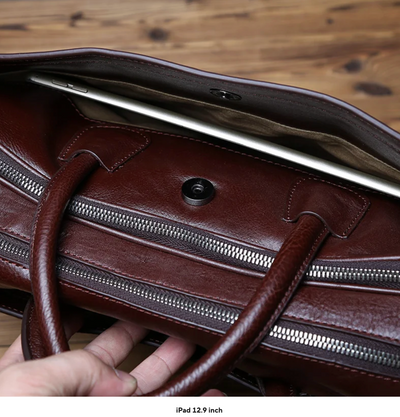 Reggie | Genuine Leather Men's Bag Natural Cowhide Vintage Handbag