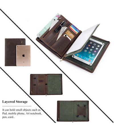 Remy | Multifunction Genuine Leather Pad folio Bag
