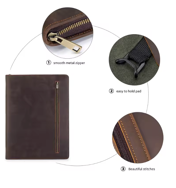 Remy | Multifunction Genuine Leather Pad folio Bag