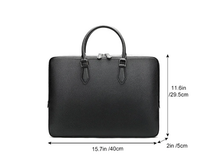 Renz  | Men's Genuine Leather Briefcase, Large-capacity
