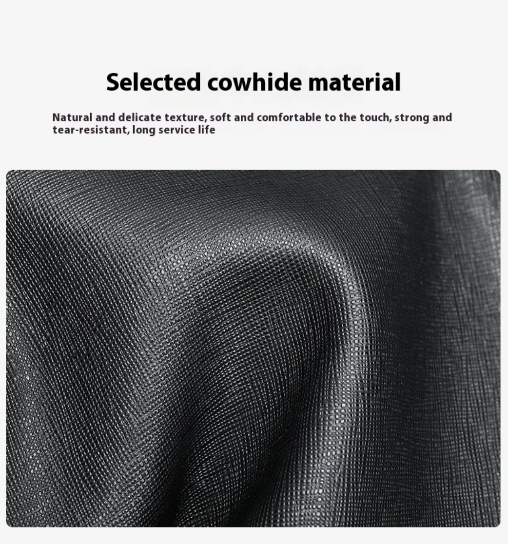 Renz  | Men's Genuine Leather Briefcase, Large-capacity