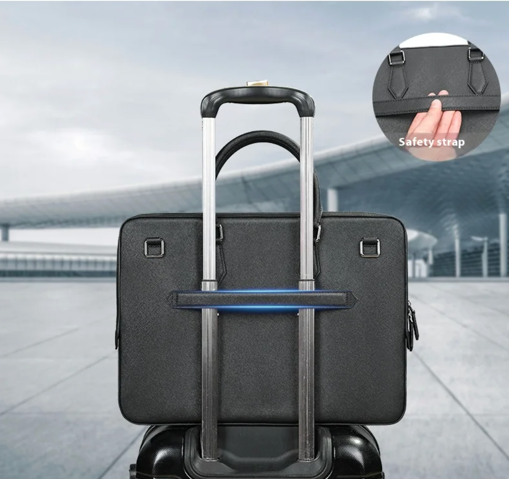 Renz  | Men's Genuine Leather Briefcase, Large-capacity