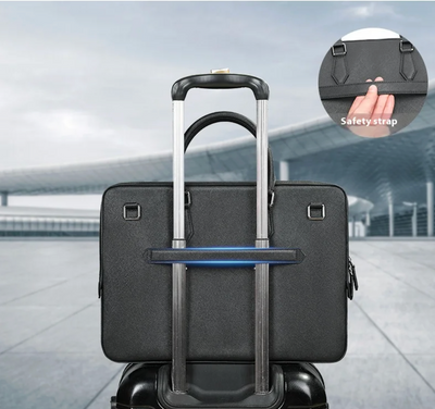 Renz  | Men's Genuine Leather Briefcase, Large-capacity