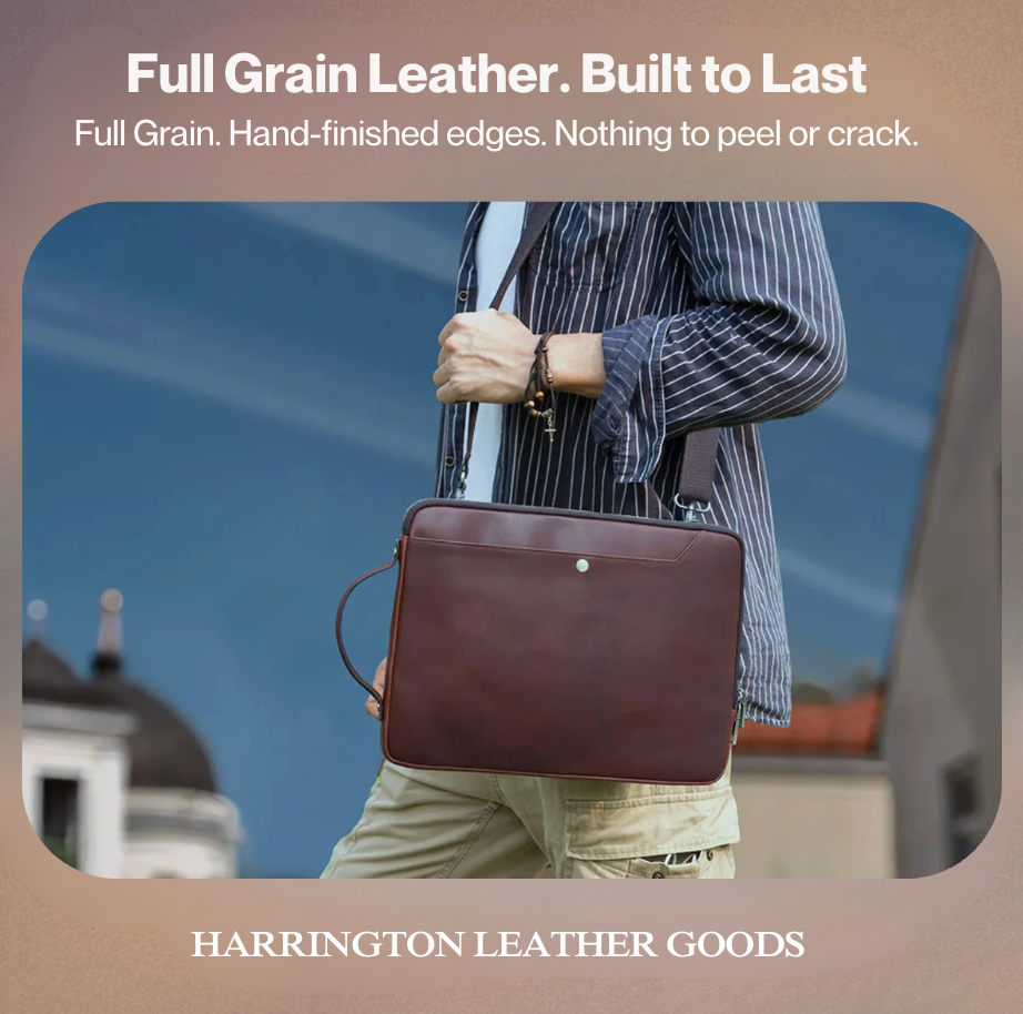 John | Genuine Leather 14.2 Inch Laptop Bag