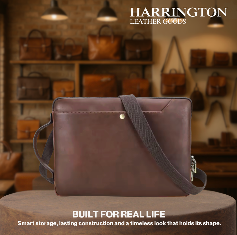 John | Genuine Leather 14.2 Inch Laptop Bag