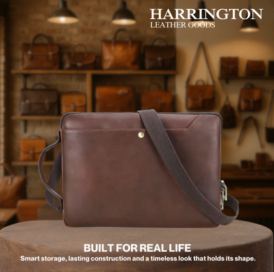 John | Genuine Leather 14.2 Inch Laptop Bag