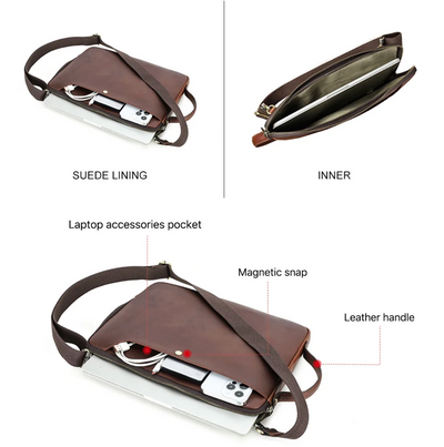 John | Genuine Leather 14.2 Inch Laptop Bag