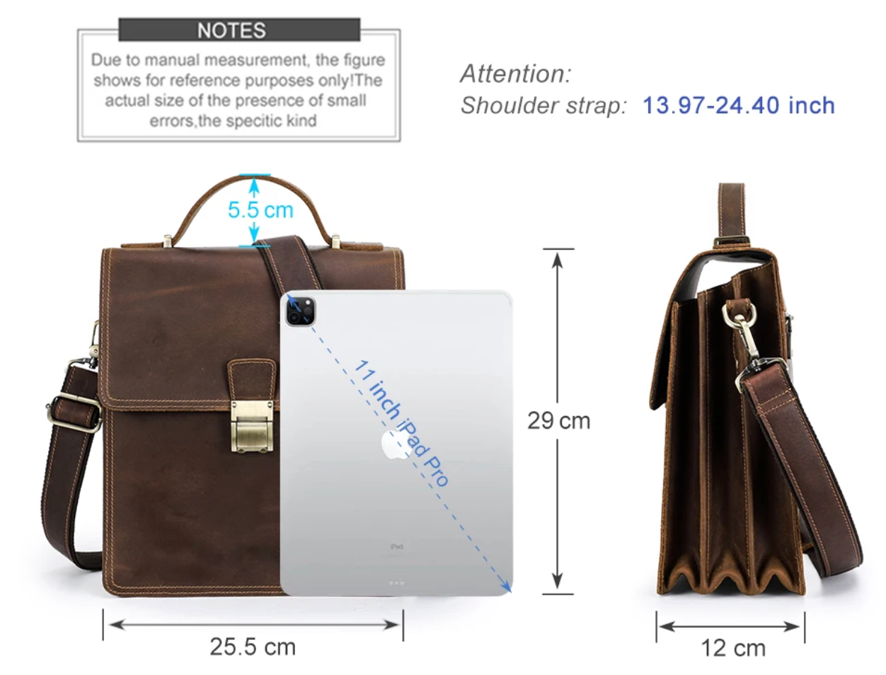 Lucio | Mens Shoulder Bag Luxury Genuine Leather Messenger Bag