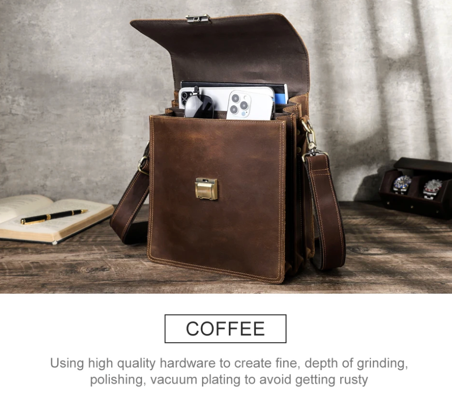 Lucio | Mens Shoulder Bag Luxury Genuine Leather Messenger Bag