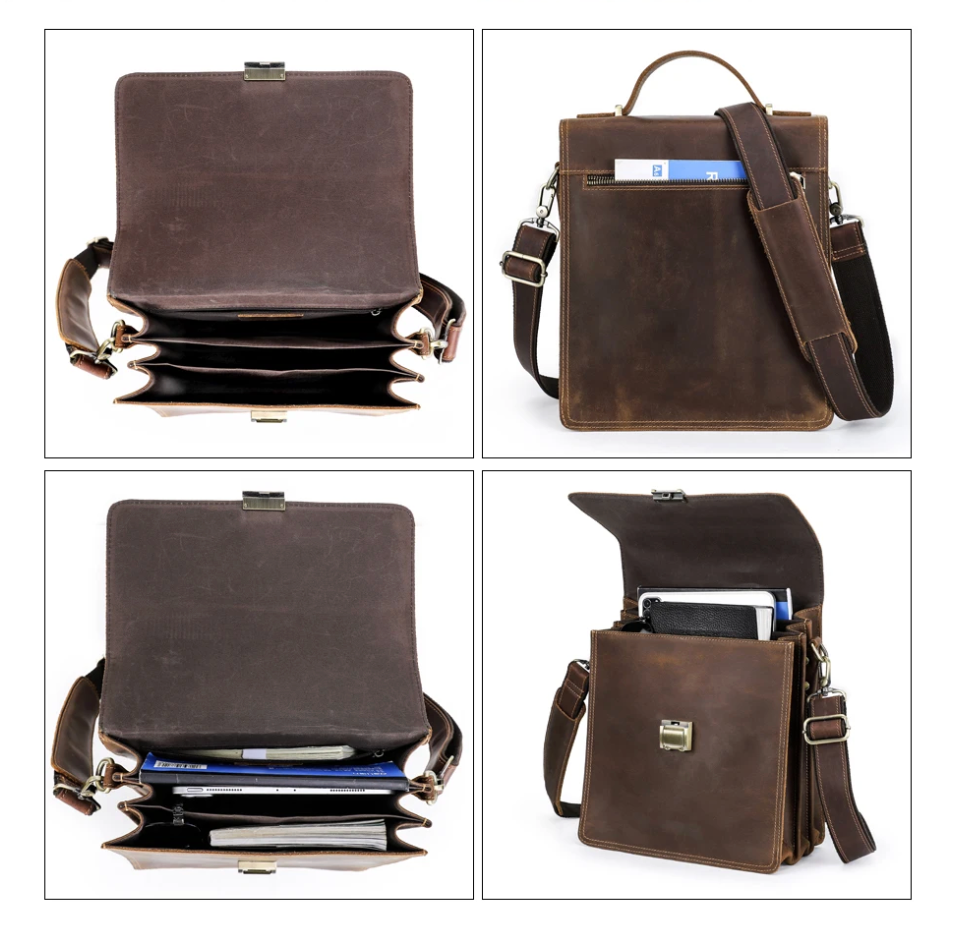 Lucio | Mens Shoulder Bag Luxury Genuine Leather Messenger Bag