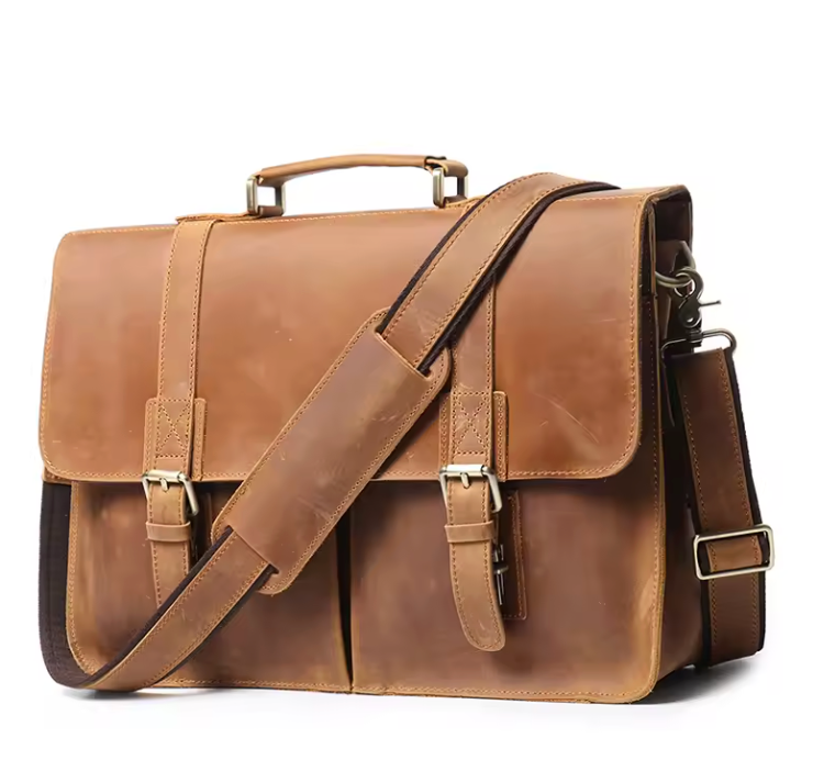 Fletcher Buckle-Flap Leather Messenger