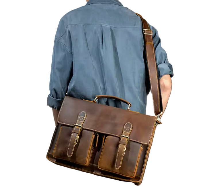 Holden Buckle-Strap Leather Messenger