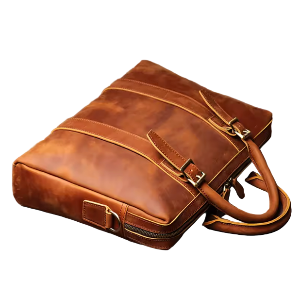 Thornton Wide-Opening Leather Briefcase