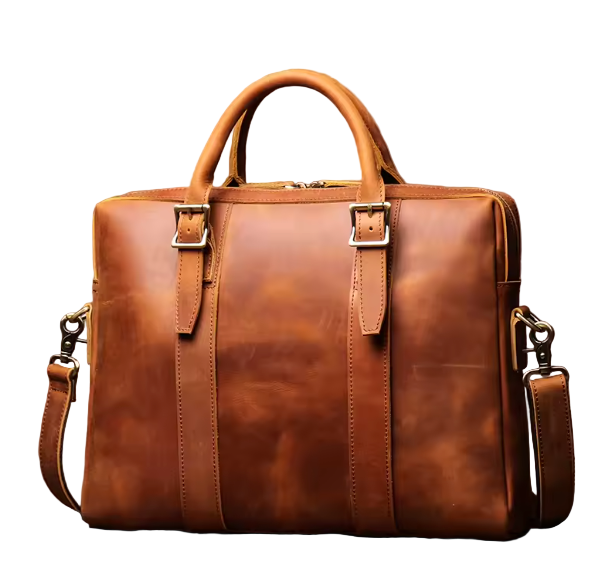 Thornton Wide-Opening Leather Briefcase