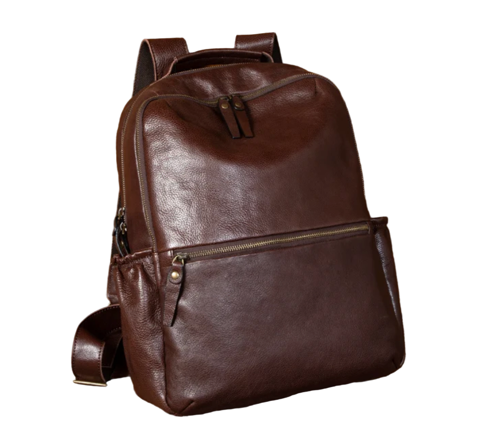 Marshall Front-Zip Leather Daypack