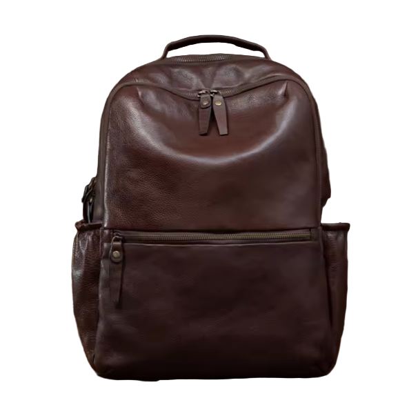 Marshall Front-Zip Leather Daypack
