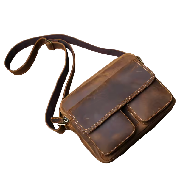 Harrison Flap-Front Leather Messenger