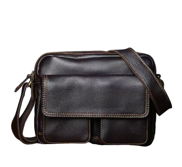 Harrison Flap-Front Leather Messenger
