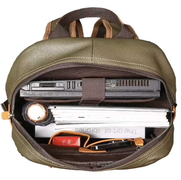 Hastings Multi-Pocket Leather Backpack