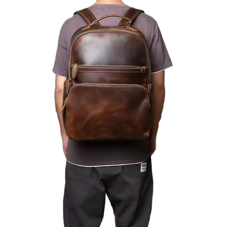 Chiltern Tall Zip Leather Backpack