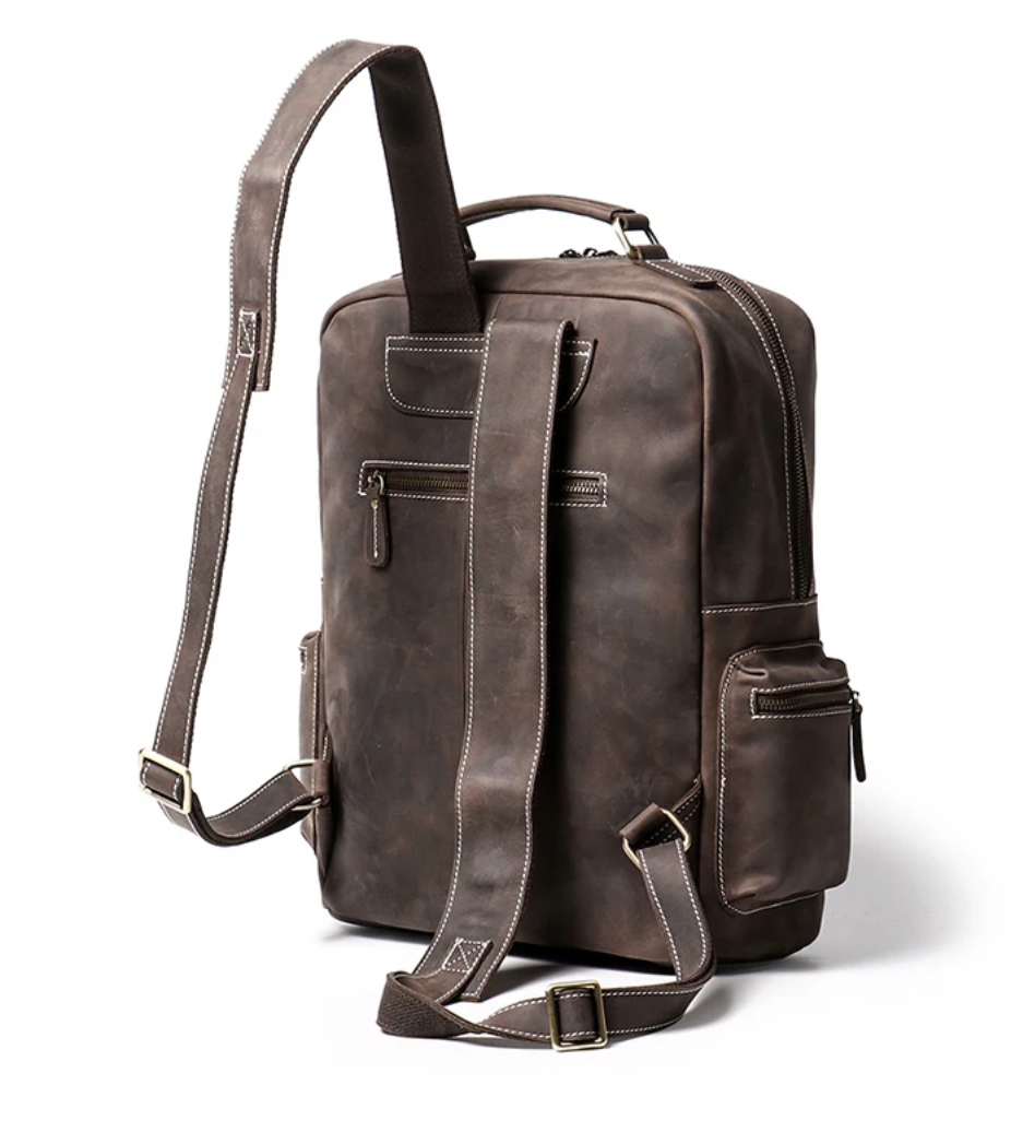 Redorf Twin-Pocket Leather Backpack