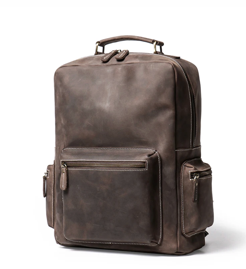 Redorf Twin-Pocket Leather Backpack