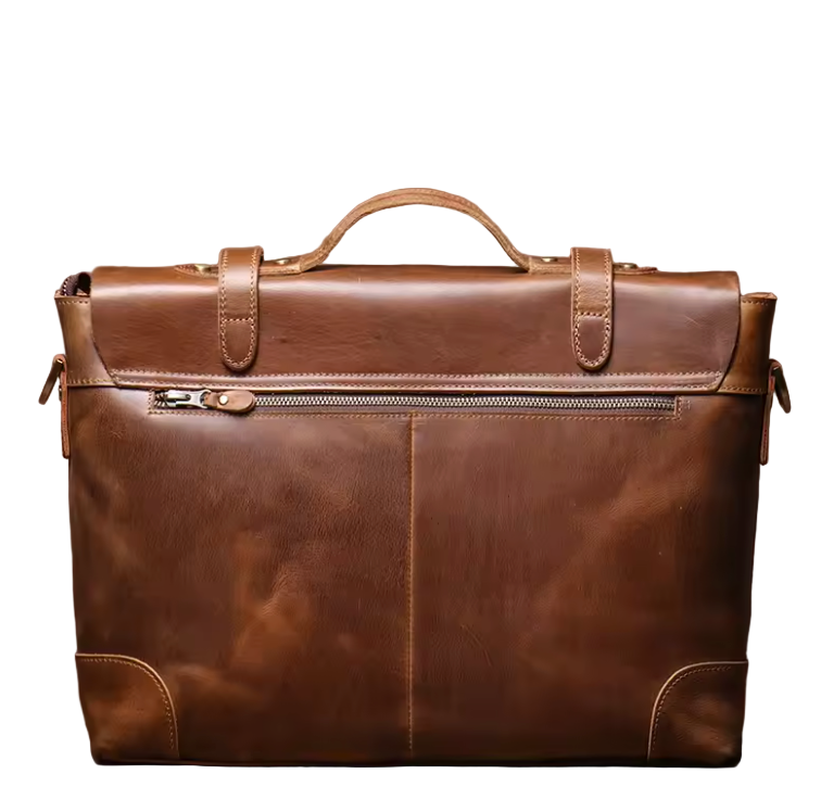 Ashford Twin-Buckle Leather Briefcase