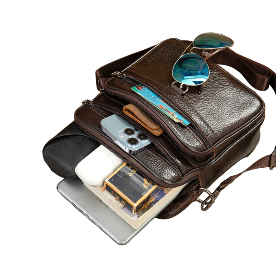 Logan Multi-Zip Leather Crossbody