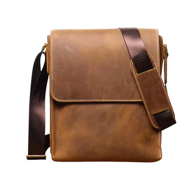 Lance | High-end Vintage Black Brown Genuine Crazy Horse Leather