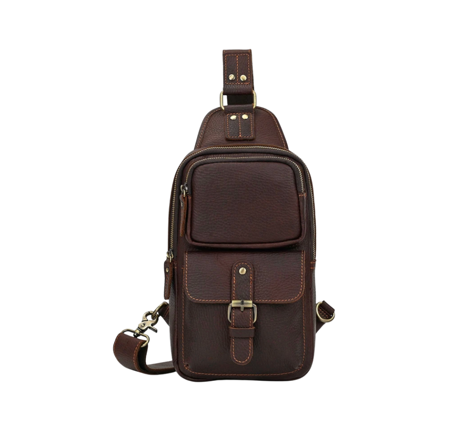 Luis Multi-Pocket Leather Crossbody