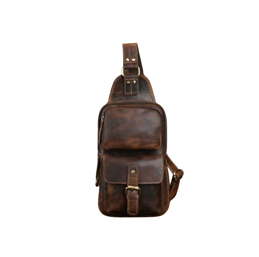 Luis Multi-Pocket Leather Crossbody