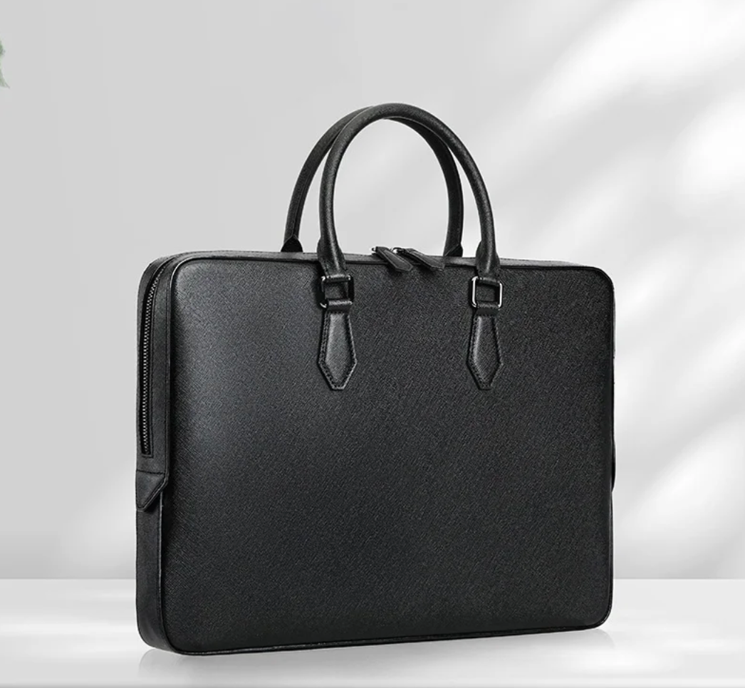 Renz  | Men's Genuine Leather Briefcase, Large-capacity