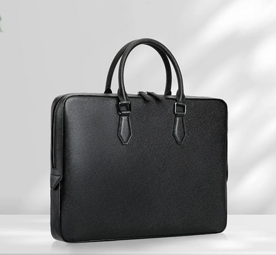 Renz  | Men's Genuine Leather Briefcase, Large-capacity