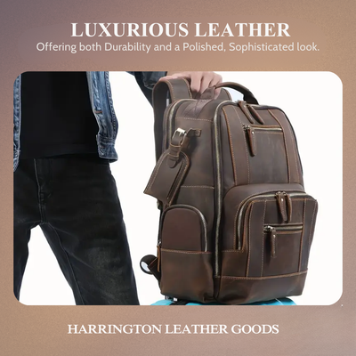 Sterling | Vintage Leather Multi‑Layer Backpack