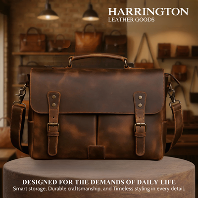 Clinton | Retro Leather Messenger Bag