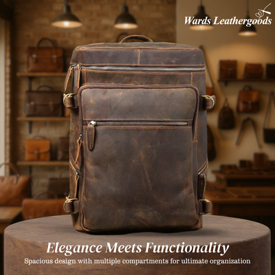 Hawthorne | Vintage Leather Laptop Satchel & Travel Backpack