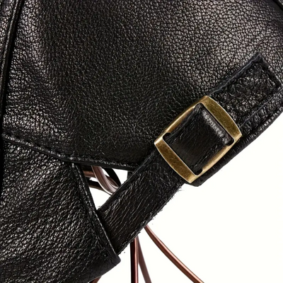 Hanz | Genuine Leather Adjustable Fit Newsboy Cap