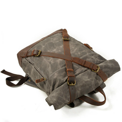 Barron | Waxed Rucksack Canvas Roll-Top Backpack
