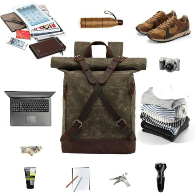 Barron | Waxed Rucksack Canvas Roll-Top Backpack