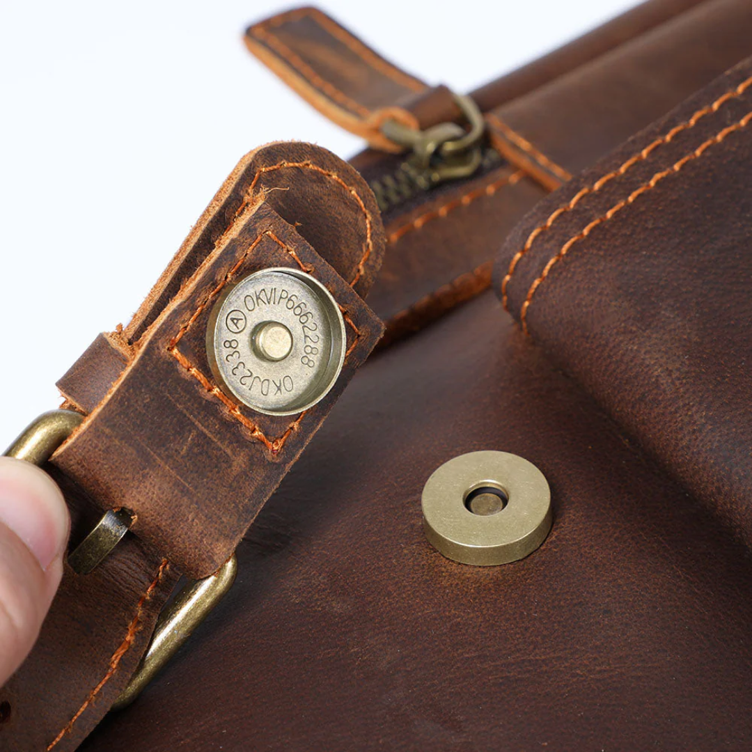 Ellison Front Pocket Leather Backpack