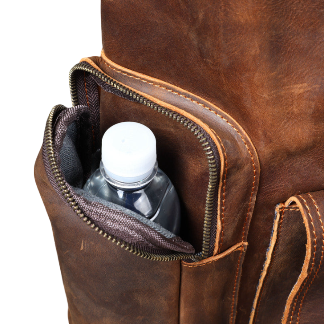 Ellison Front Pocket Leather Backpack