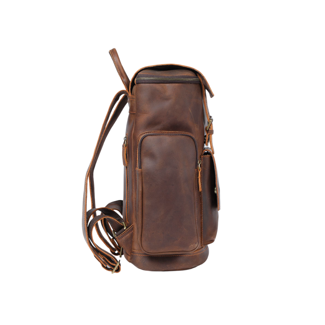 Ellison Front Pocket Leather Backpack