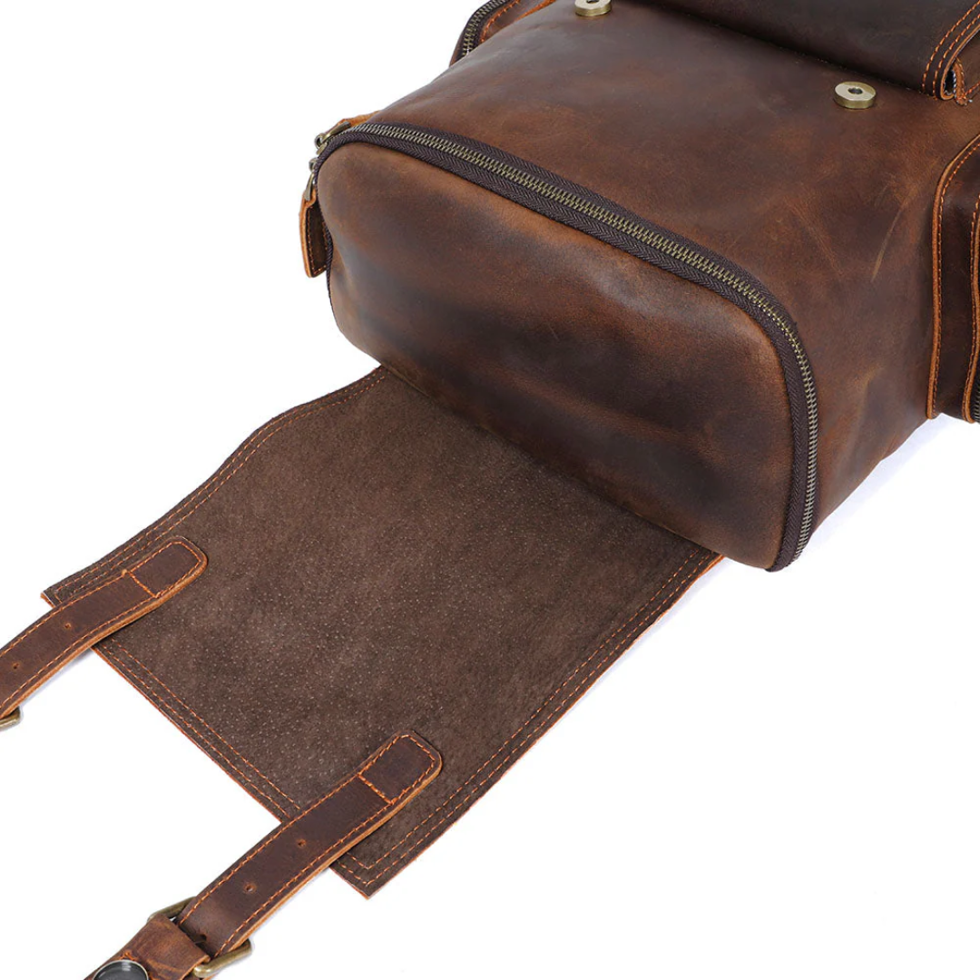 Ellison Front Pocket Leather Backpack