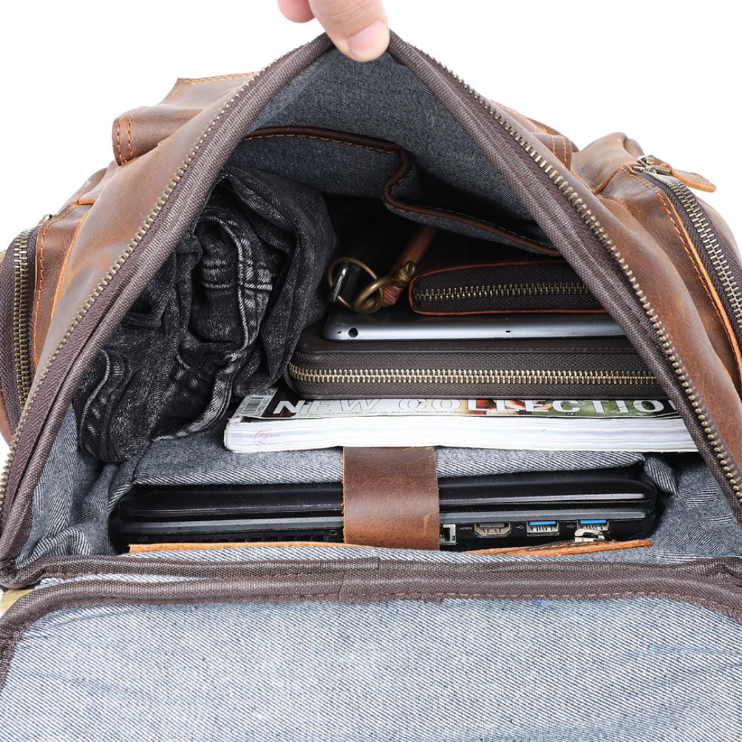 Ellison Front Pocket Leather Backpack