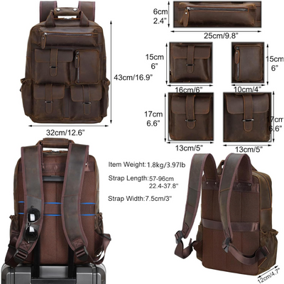 Ruben | Multi-Pocket Leather | Backpack